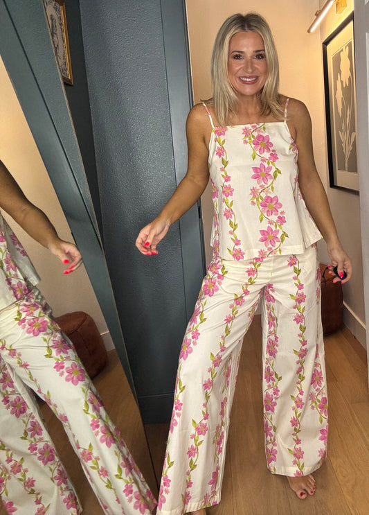 Sunlit Blossom Pant Set