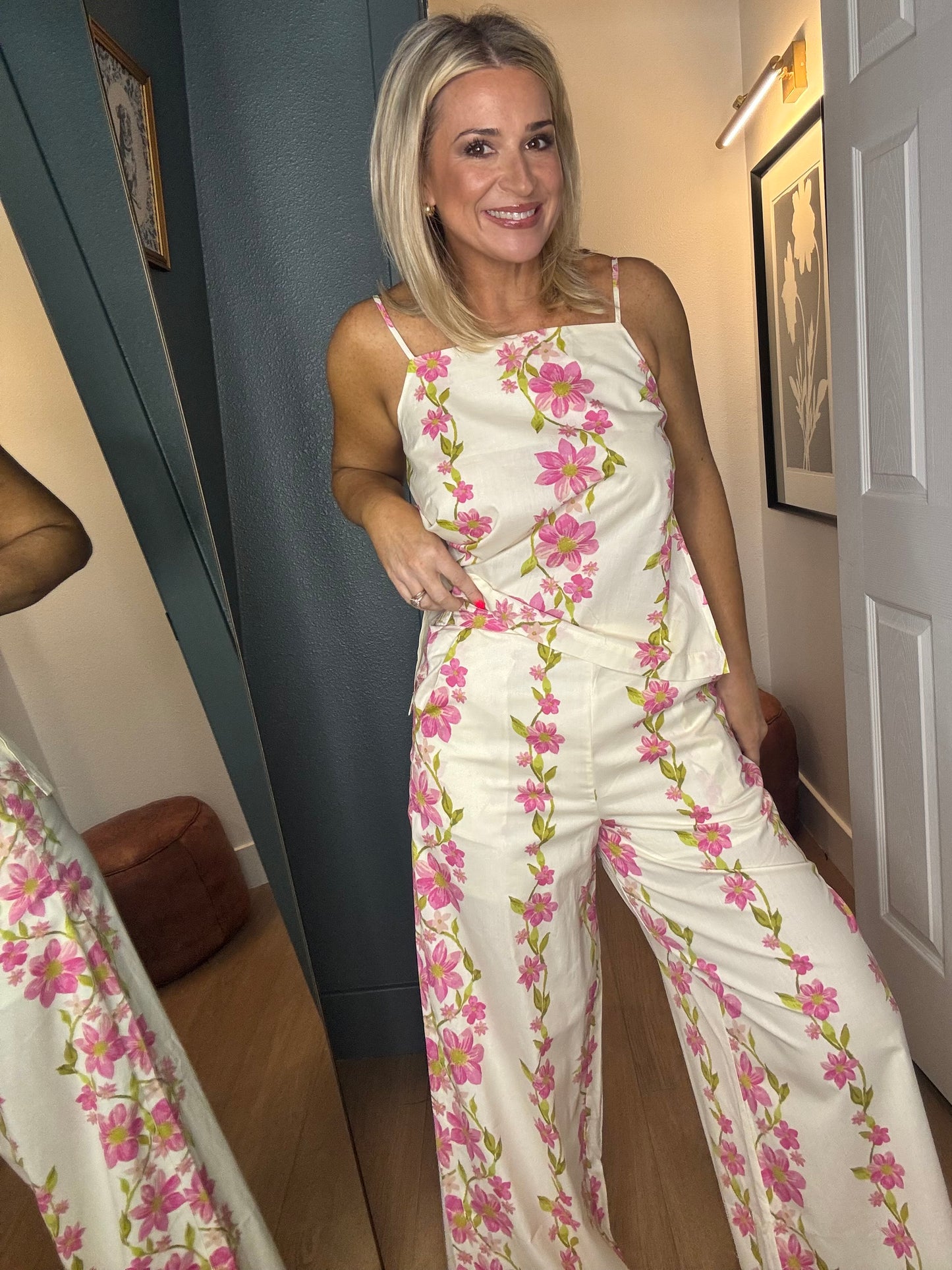 Sunlit Blossom Pant Set- FINAL SALE