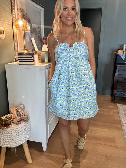 Top Stitch Mini Dress