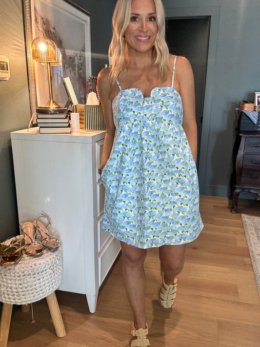 Top Stitch Mini Dress