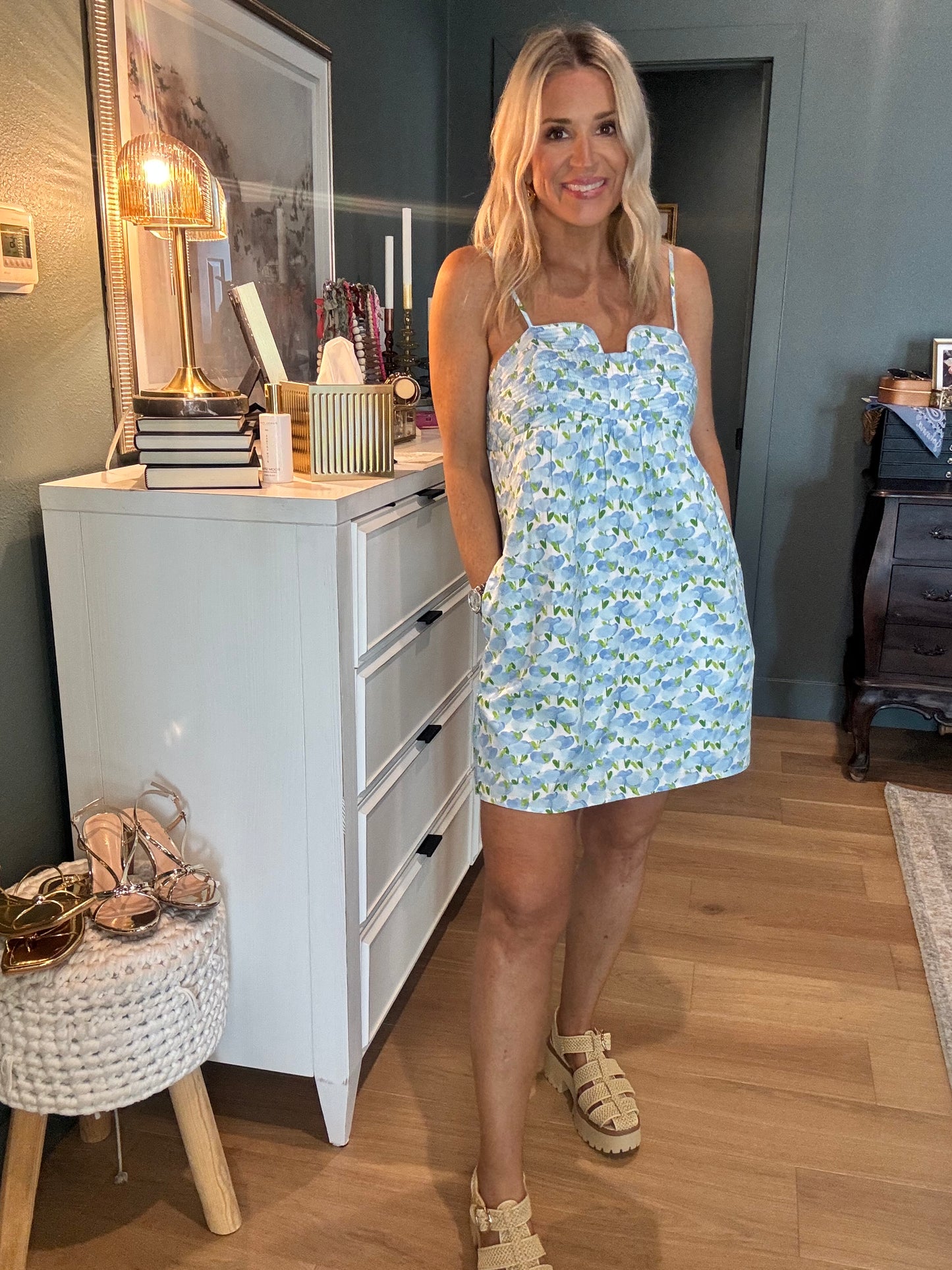 Top Stitch Mini Dress