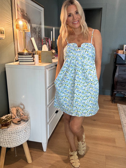 Top Stitch Mini Dress
