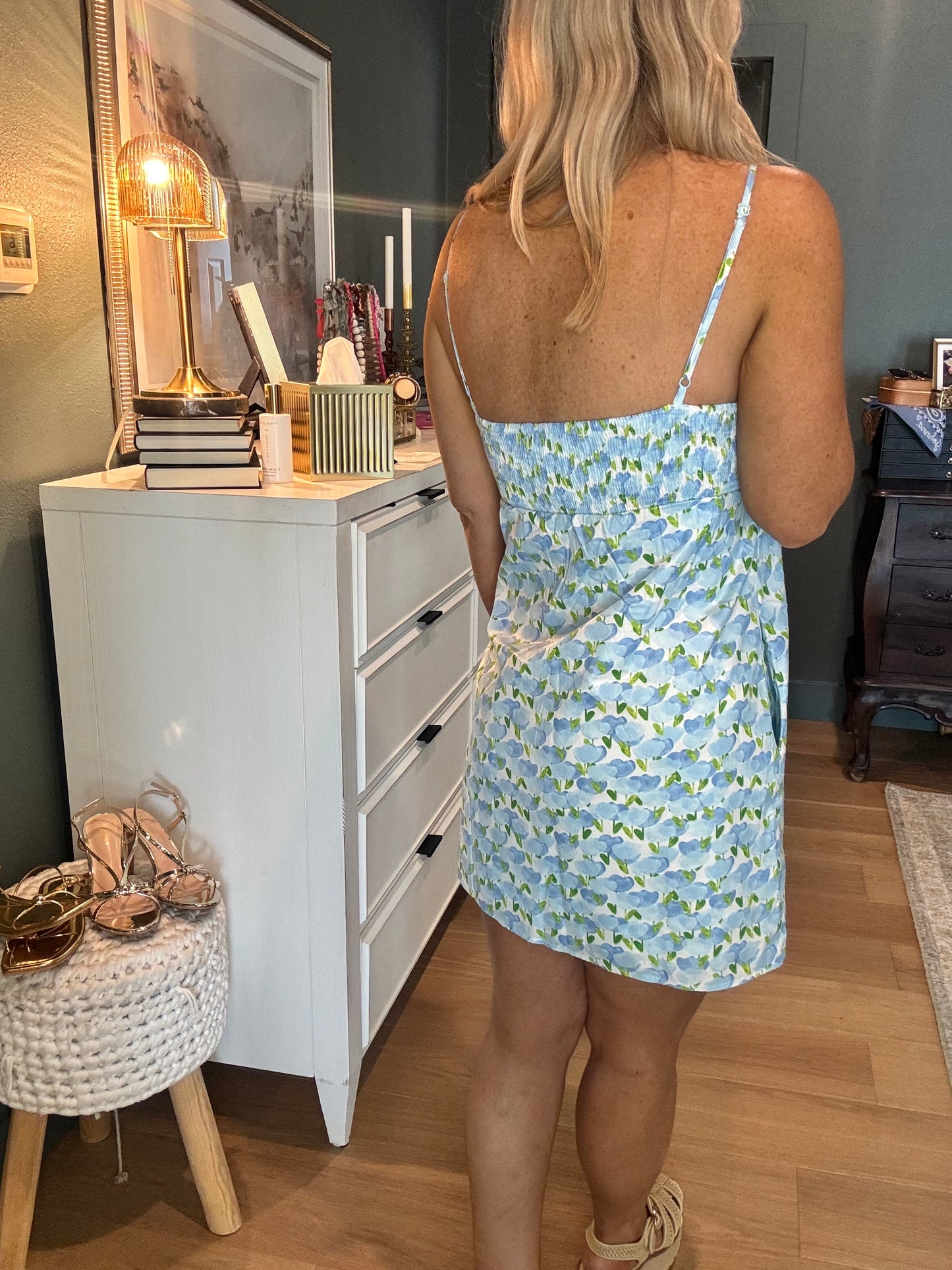 Top Stitch Mini Dress