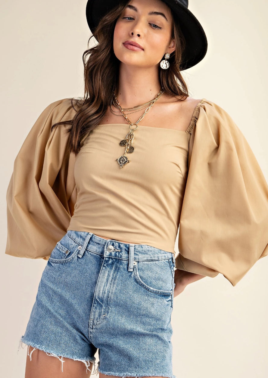 Bella Balloon Sleeve Top-FINAL SALE