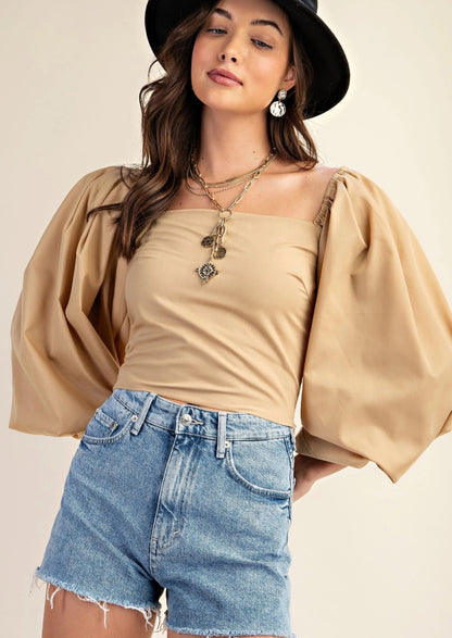 Bella Balloon Sleeve Top-FINAL SALE