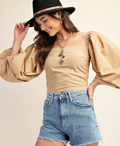 Bella Balloon Sleeve Top-FINAL SALE