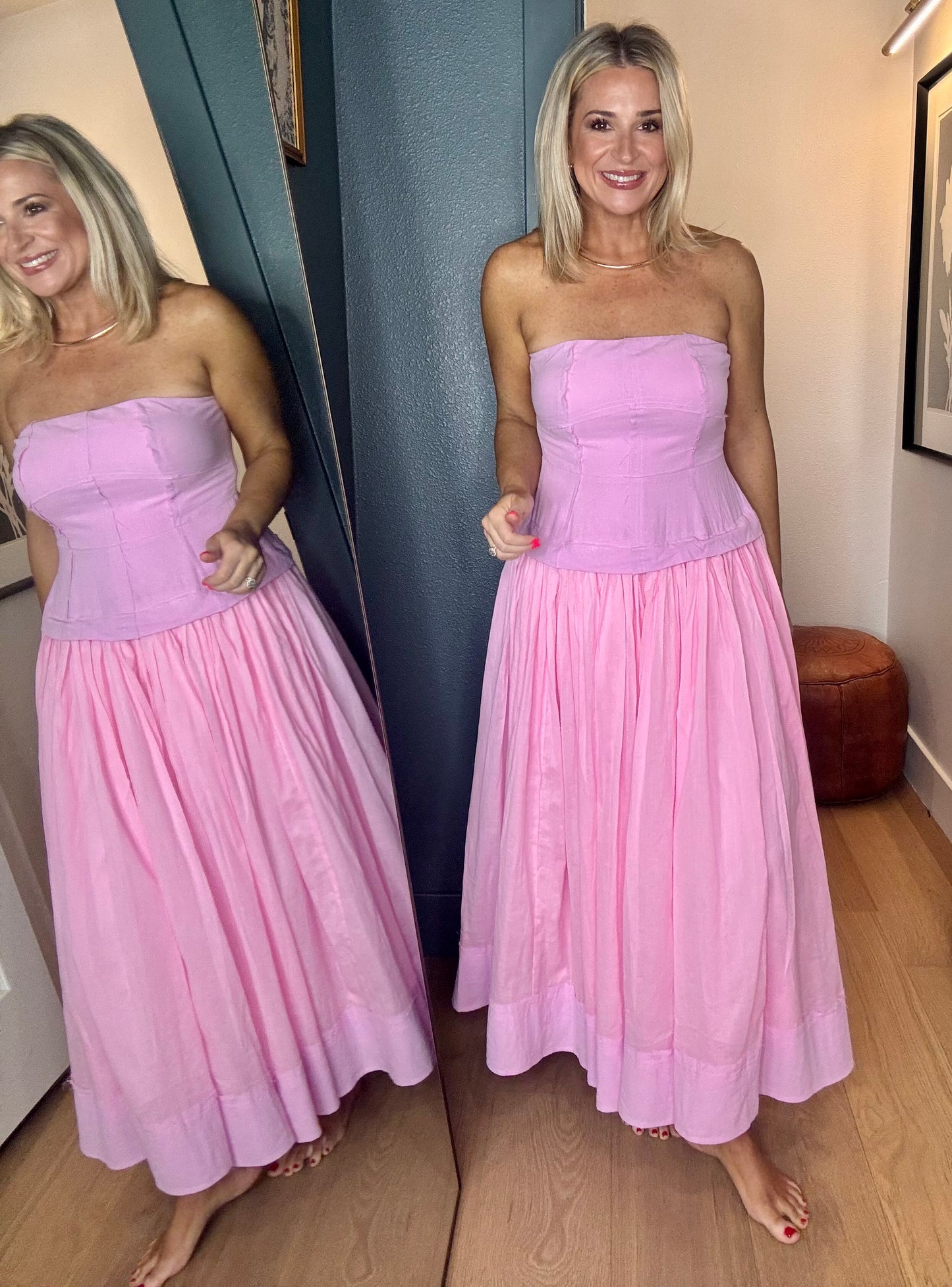 Strapless Tiered Midi Dress- FINAL SALE