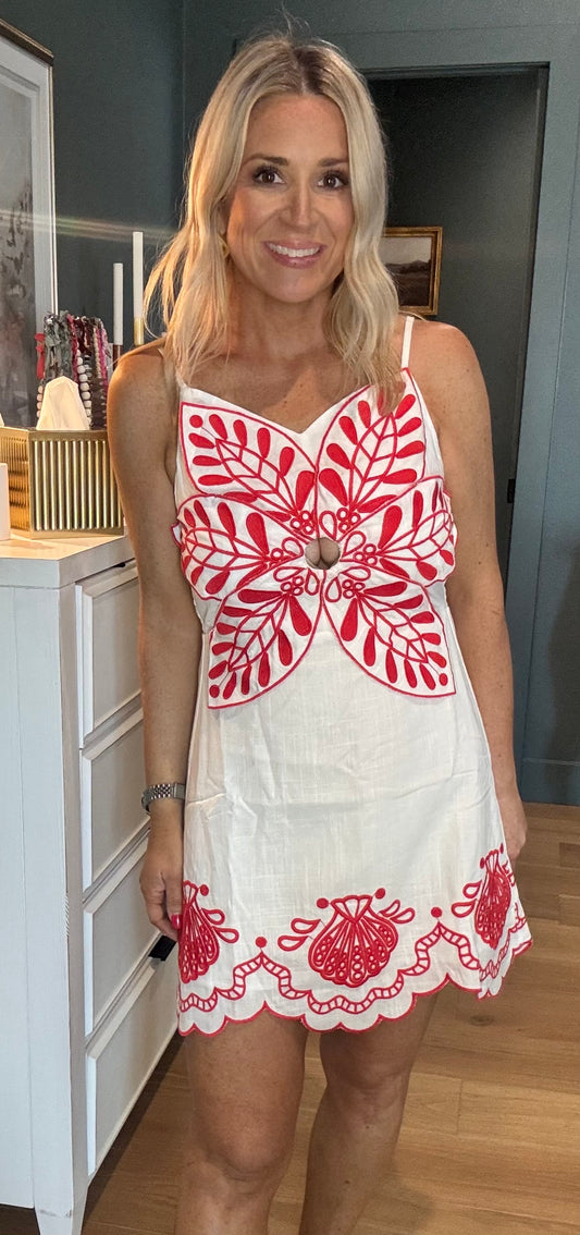 Rio Embroidered Dress- FINAL SALE