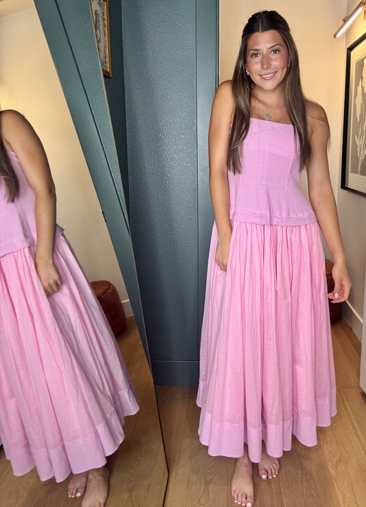 Strapless Tiered Midi Dress