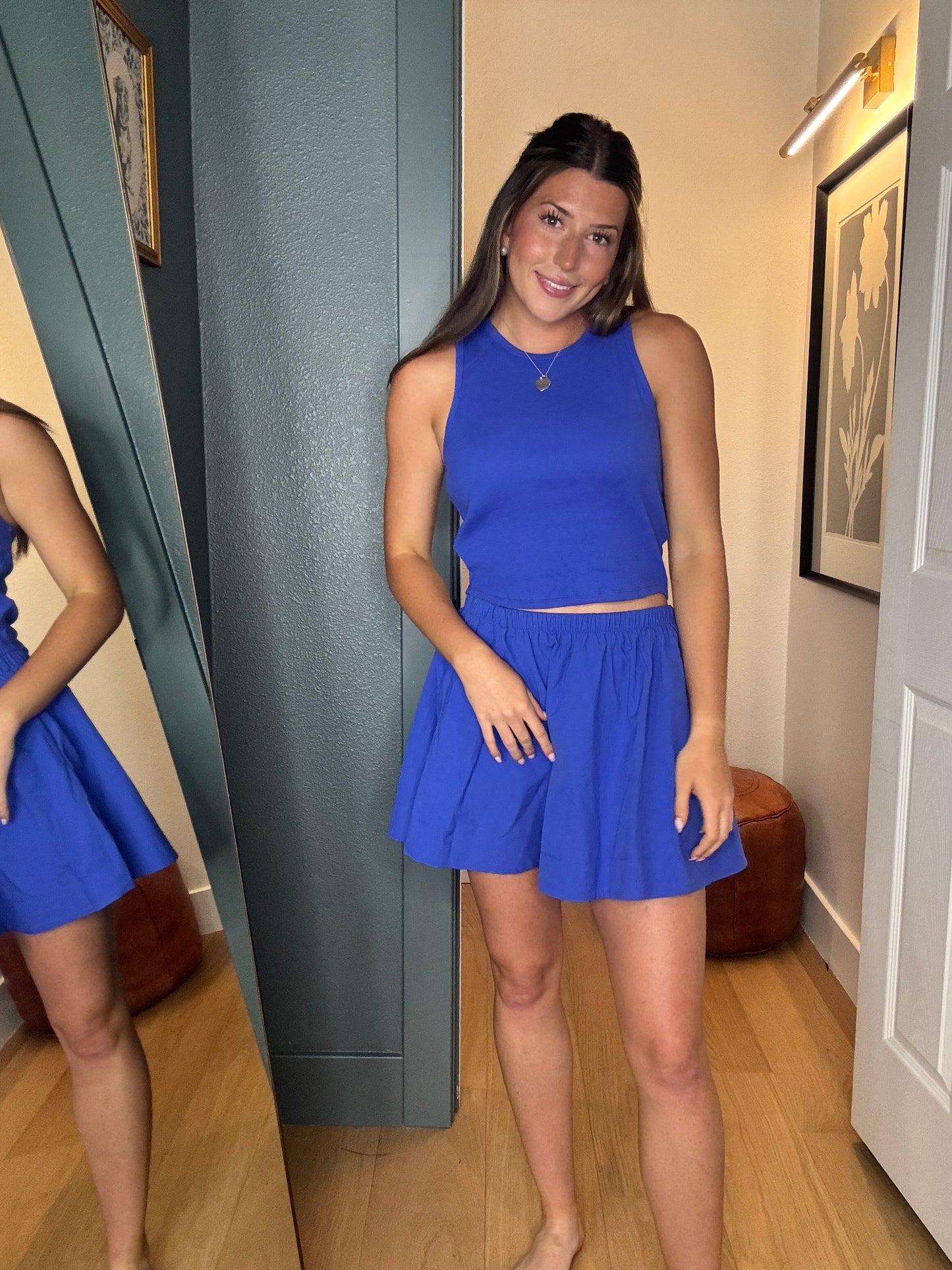 Sleeveless Ribbed Top And Skirt Set- FINAL SALE