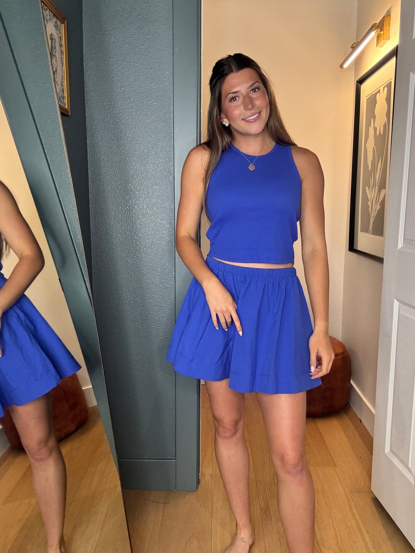 Sleeveless Ribbed Top And Skirt Set- FINAL SALE
