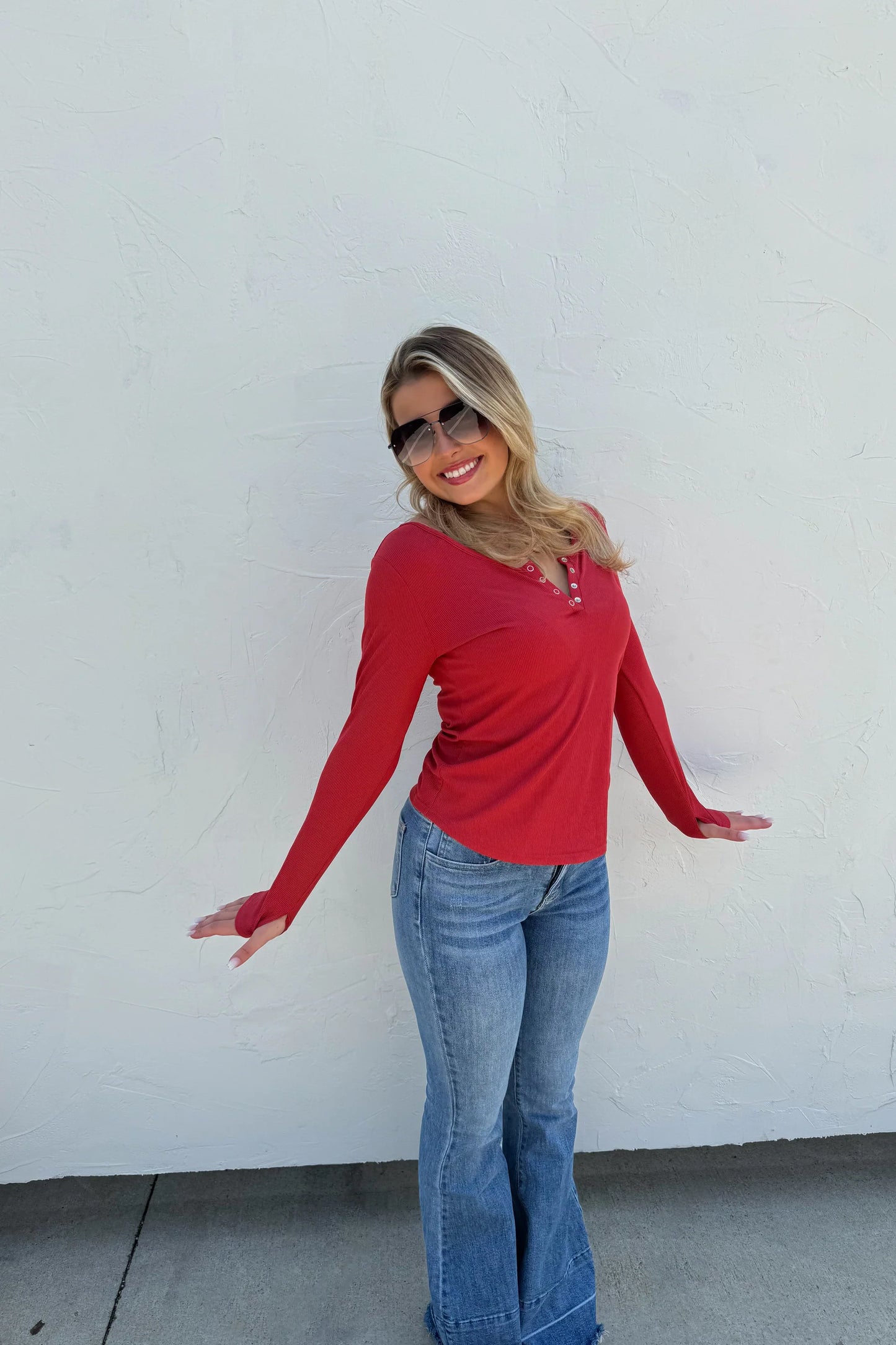 Brooklyn Snap Henley-FINAL SALE