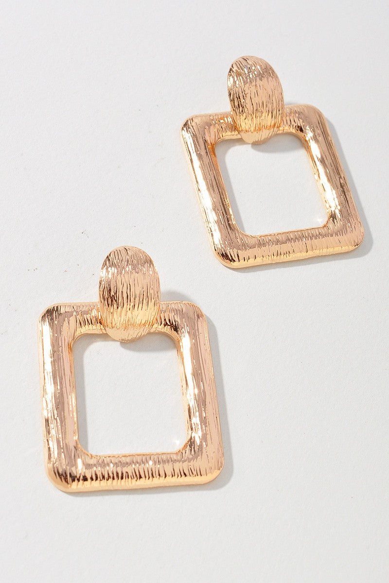 Gold Frame Drop Earrings