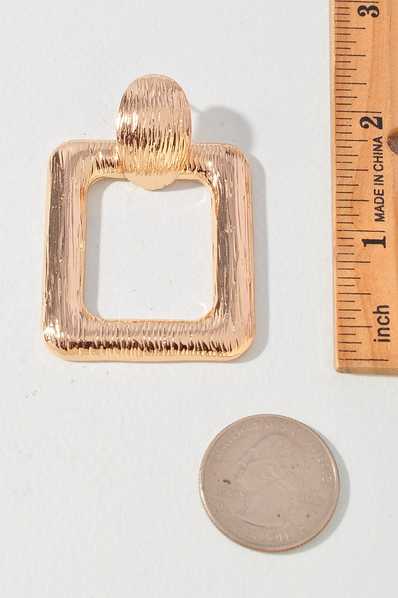 Gold Frame Drop Earrings