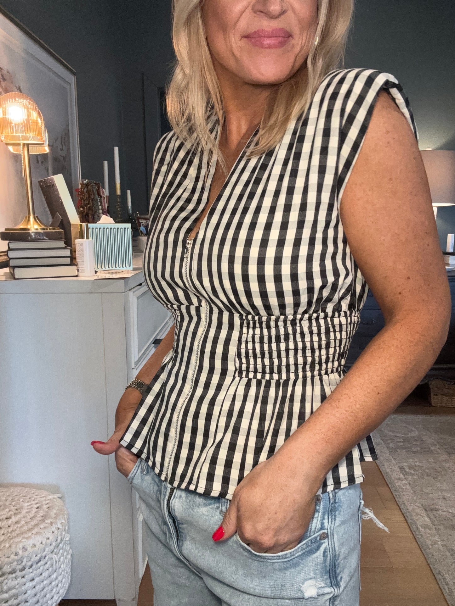 Checkmate Peplum Top