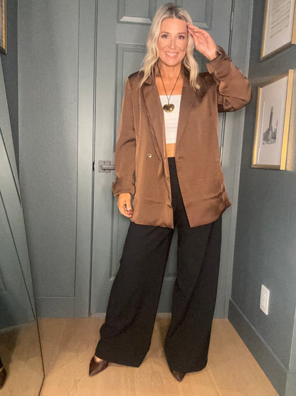 Oversized Satin Blazer