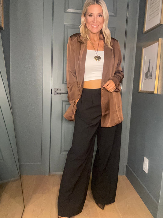 Oversized Satin Blazer