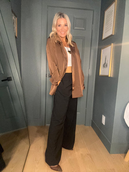 Oversized Satin Blazer