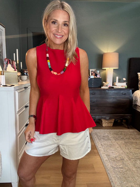 Hepburn Peplum Top- FINAL SALE