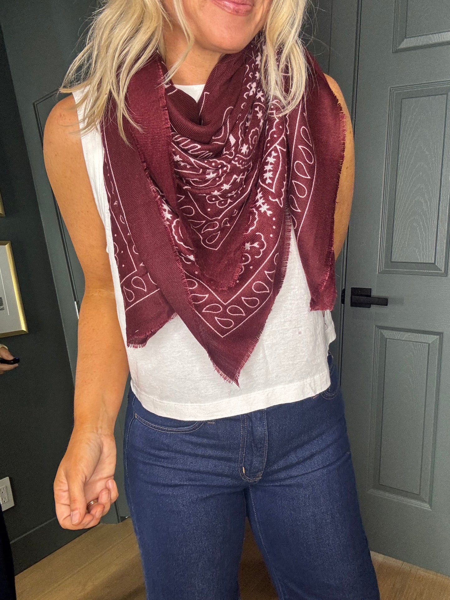 Oversized Bandana Scarf- Wool