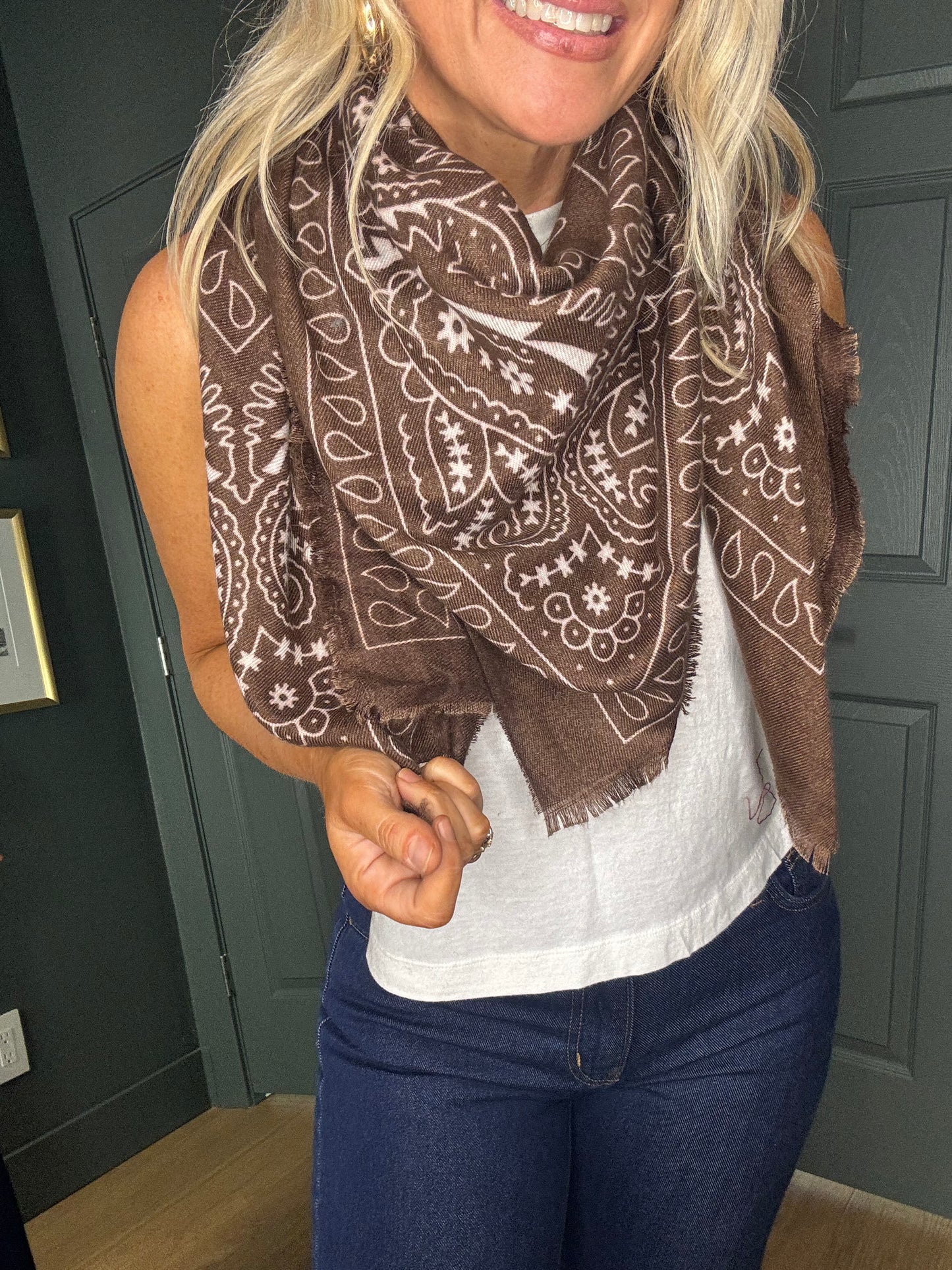 Oversized Bandana Scarf- Wool