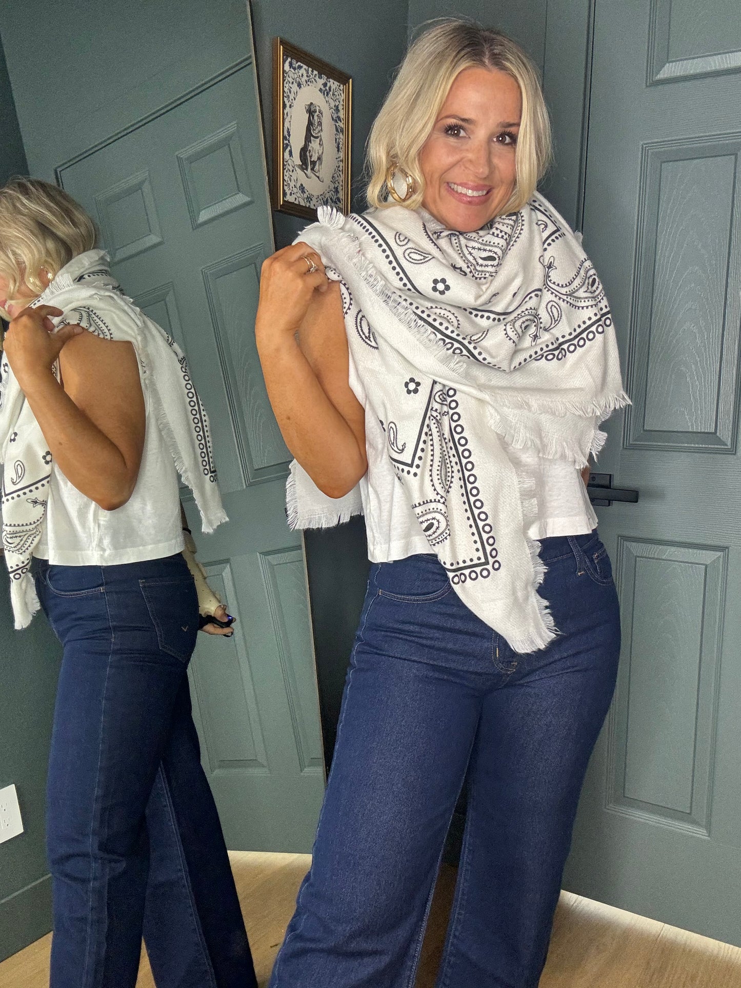 Oversized Bandana Scarf- Wool