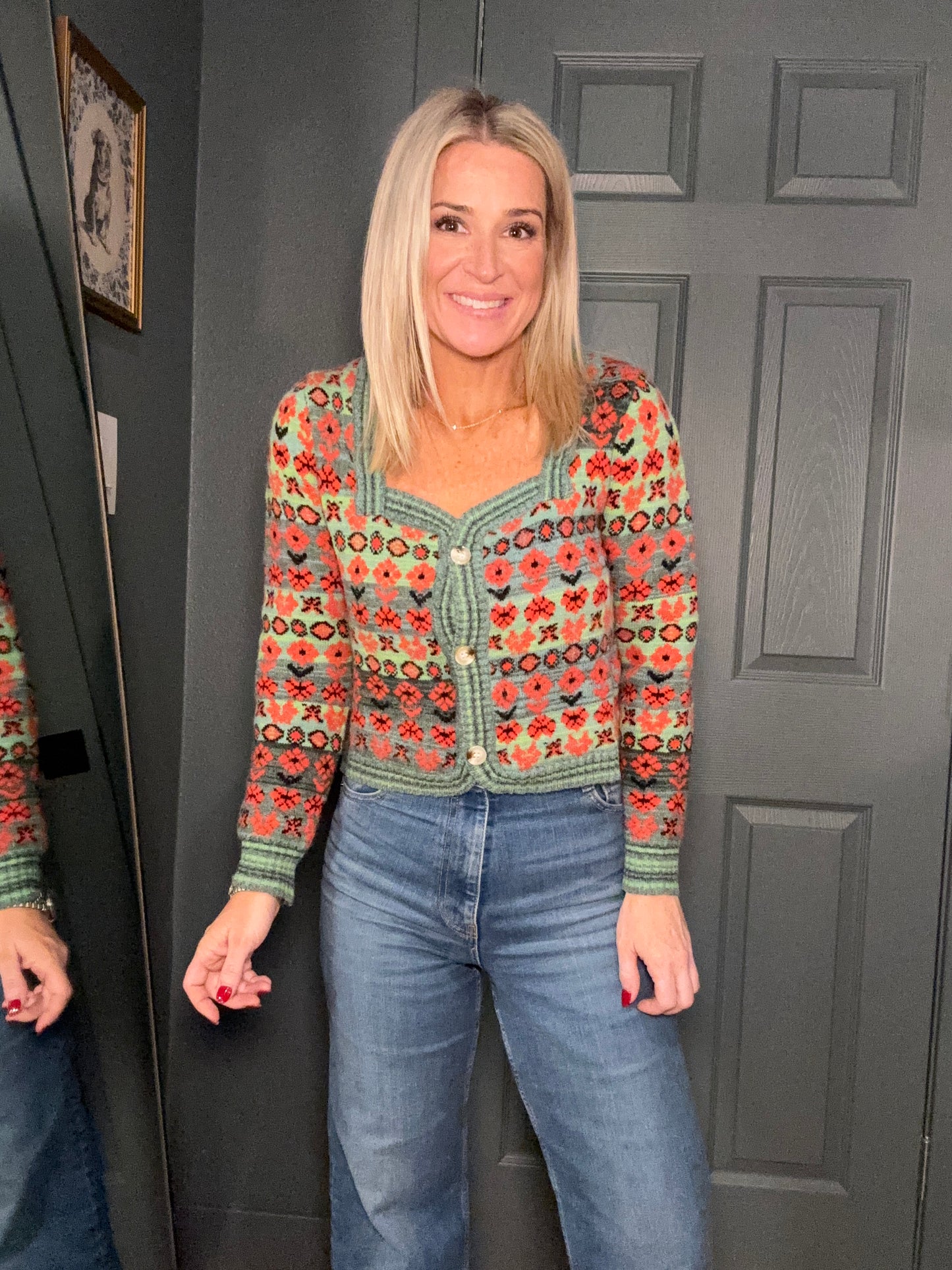 Floral Jacquard Cardigan