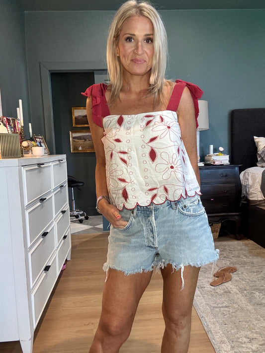 Savannah Scallop Top- FINAL SALE