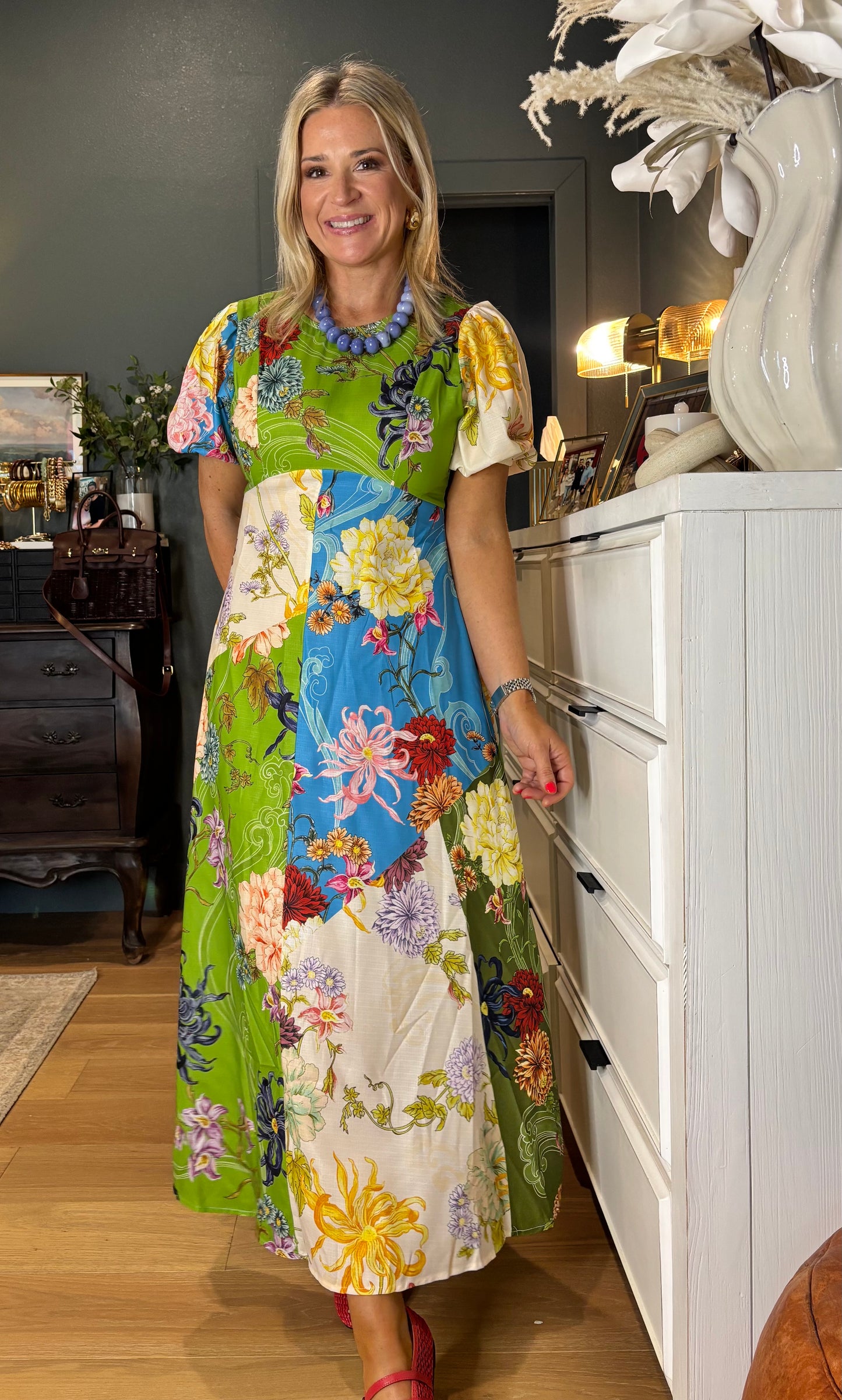 PRE-ORDER Puff Sleeve Midi Dress