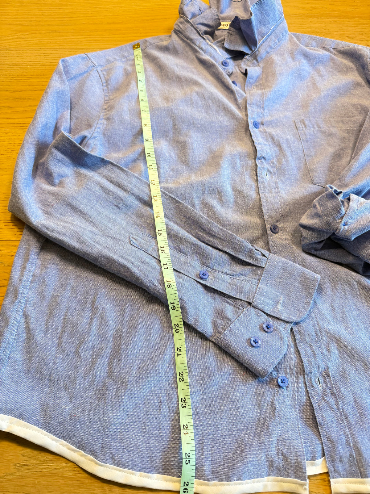 Chambray and White Ruffle- XL
