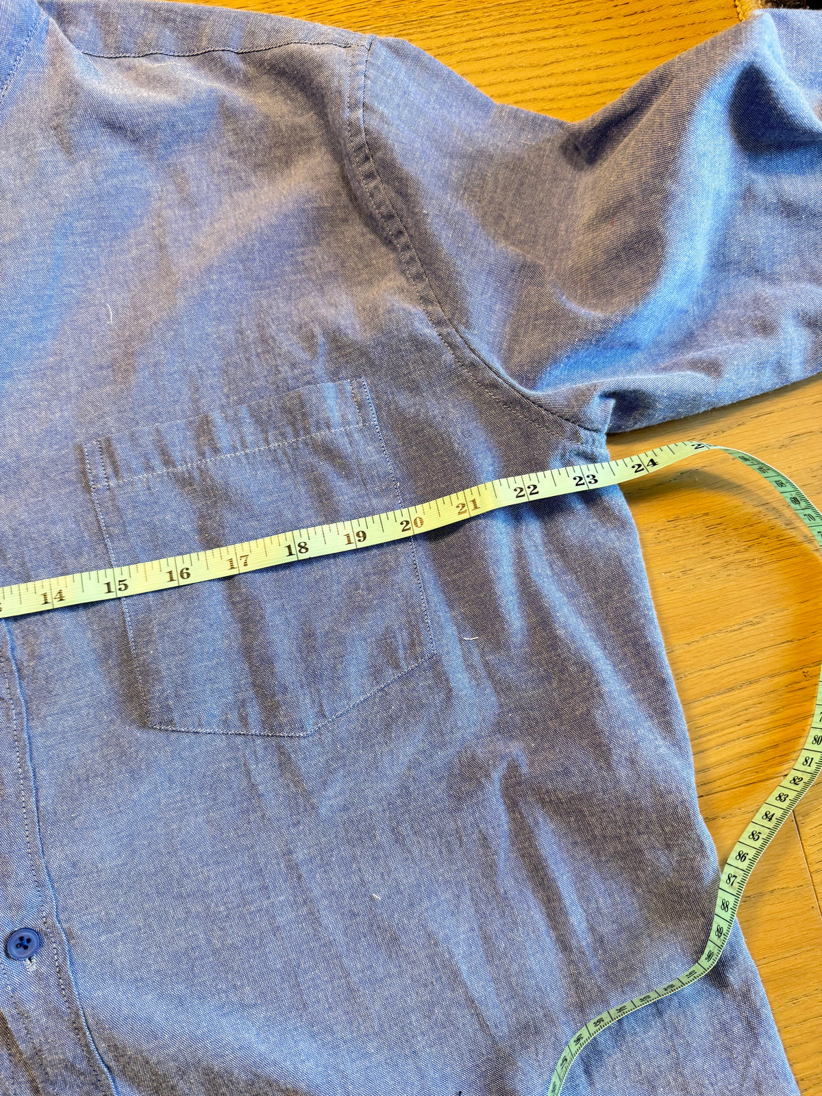 Chambray and White Ruffle- XL