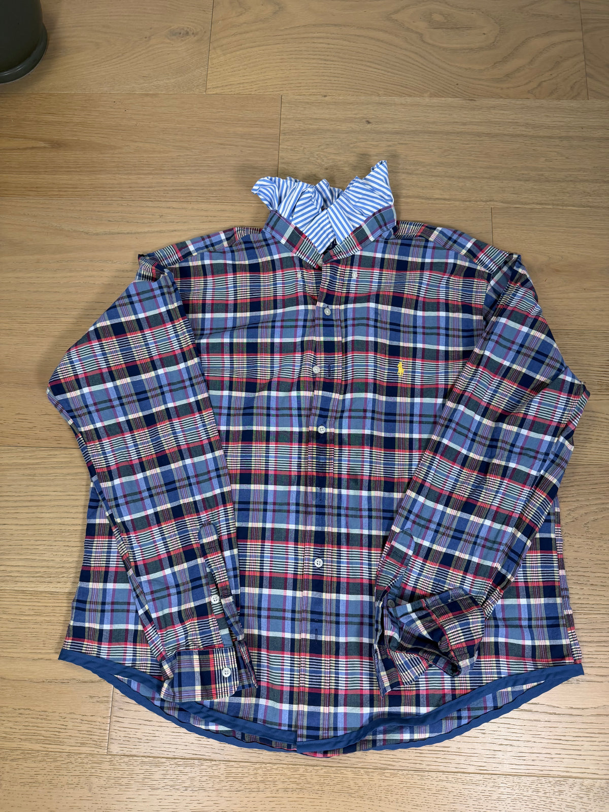 Plaid Polo Ruffle- XL