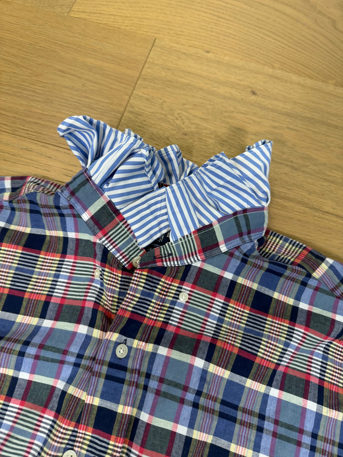 Plaid Polo Ruffle- XL