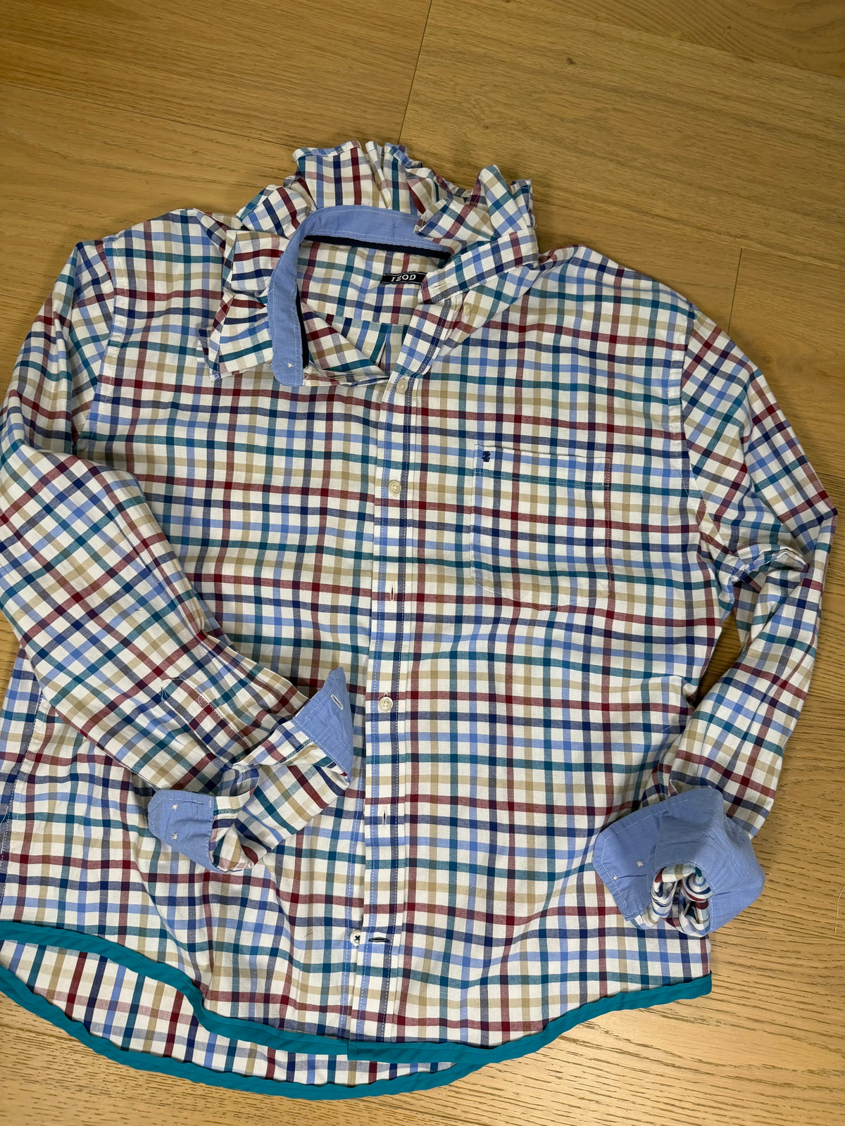 Izod Plaid Ruffle-XL
