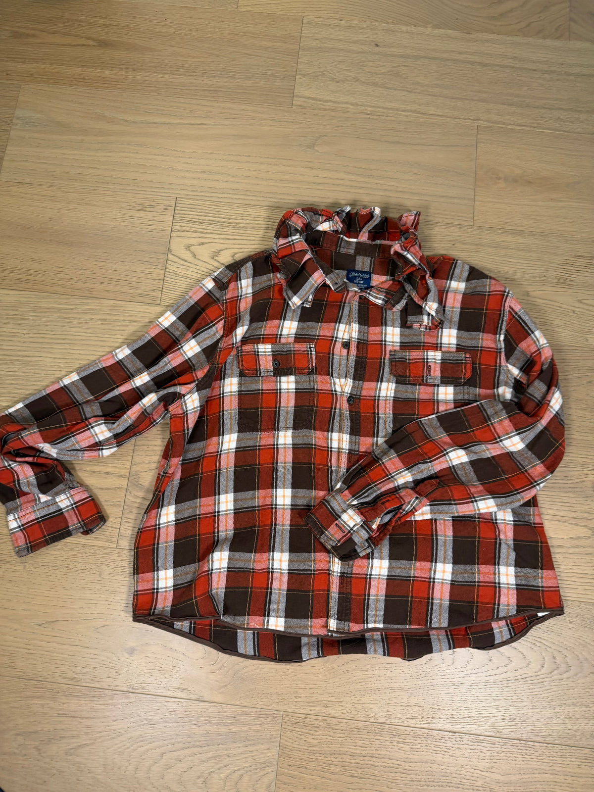 Flannel Plaid Ruffle- L