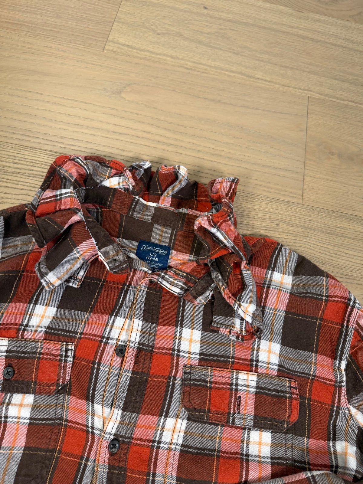 Flannel Plaid Ruffle- L