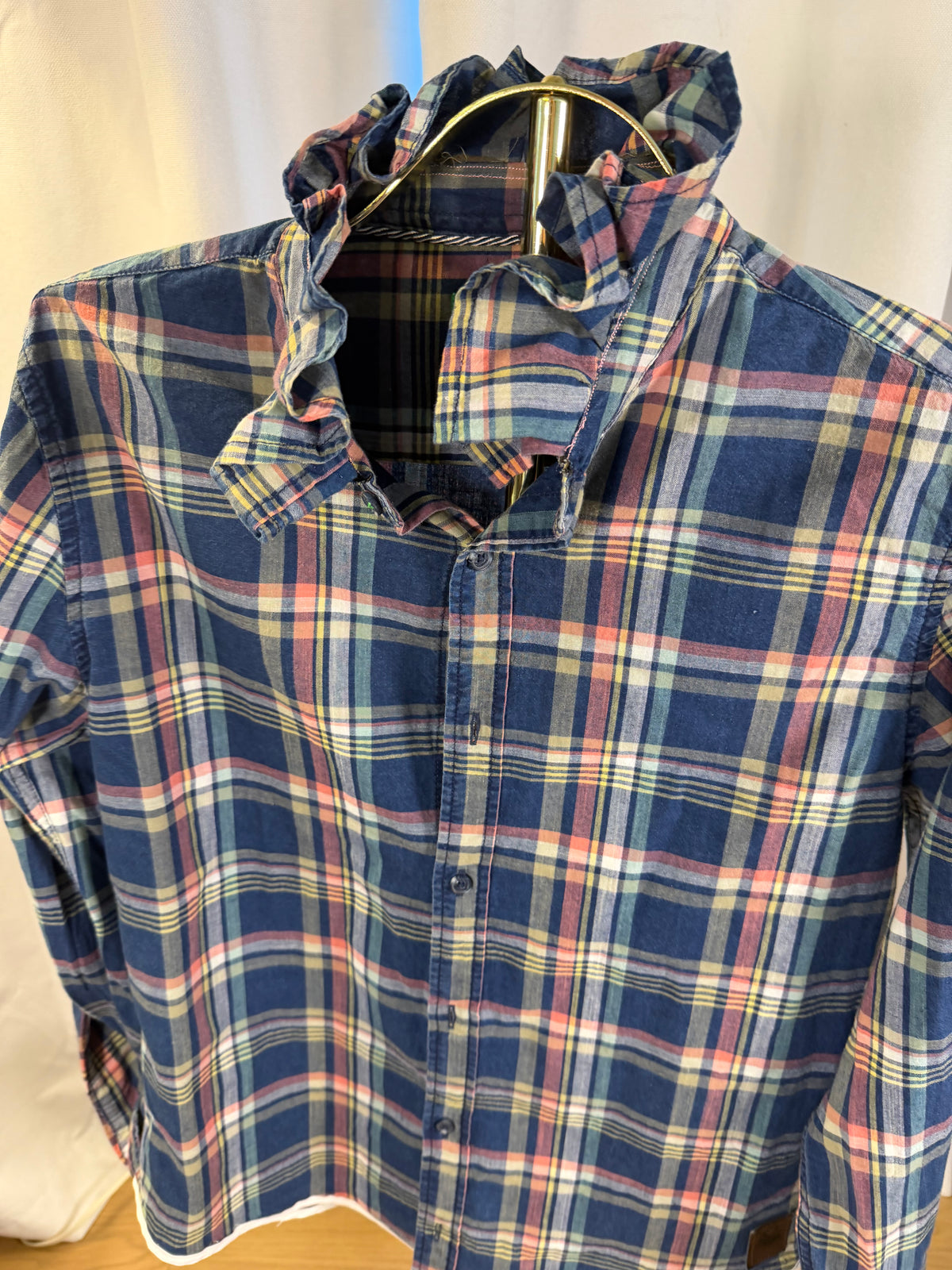 Benetton Plaid Ruffle - S/M