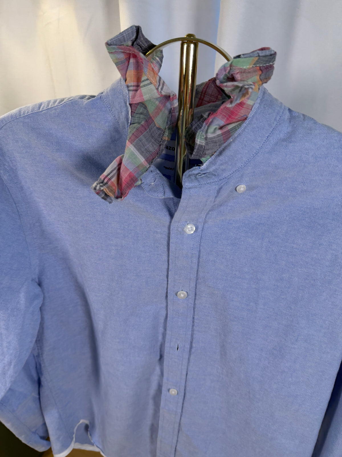 Chambray & Plaid Ruffle-M