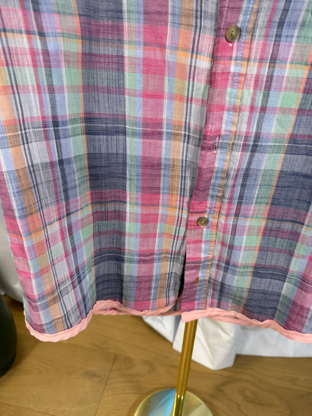 Pink Plaid Ruffle- M