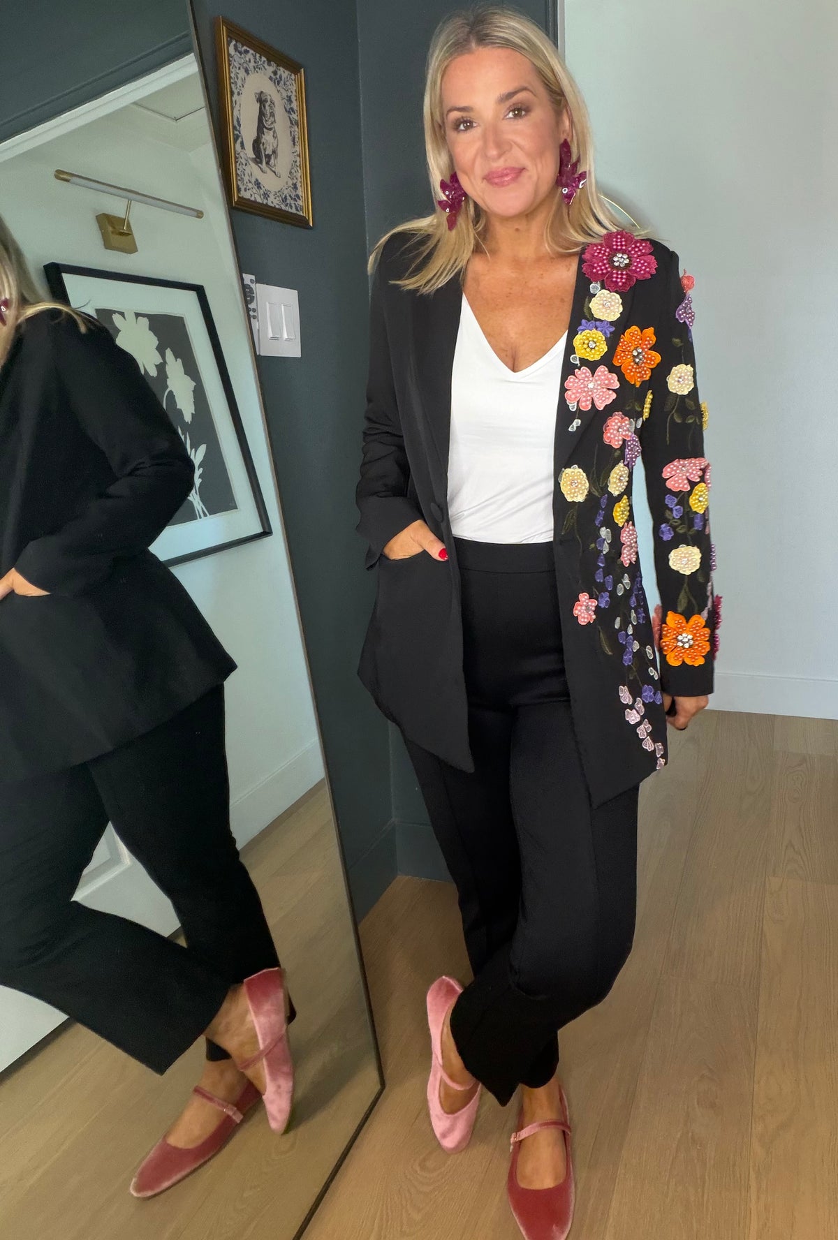 Tailored Floral Blazer
