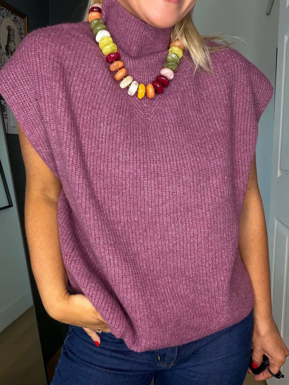 Heather High Neck Sweater