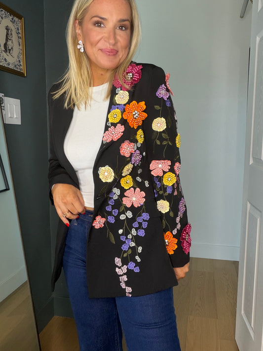 Tailored Floral Blazer