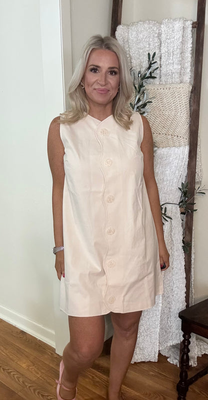 Wavy Trim Dress- FINAL SALE
