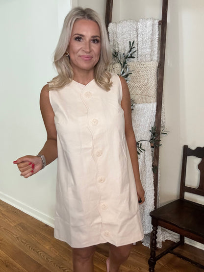 Wavy Trim Dress- FINAL SALE