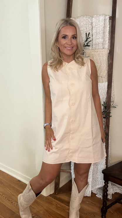 Wavy Trim Dress- FINAL SALE