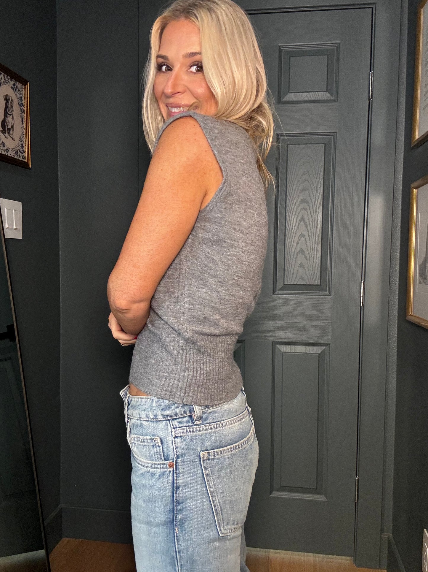 Charcoal High Neck Top