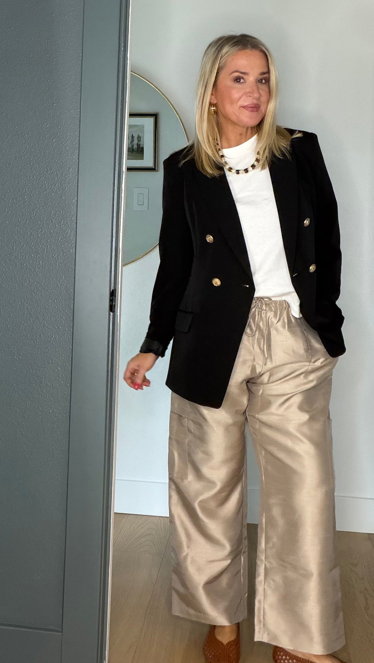 Taffeta Cropped Cargo Pants