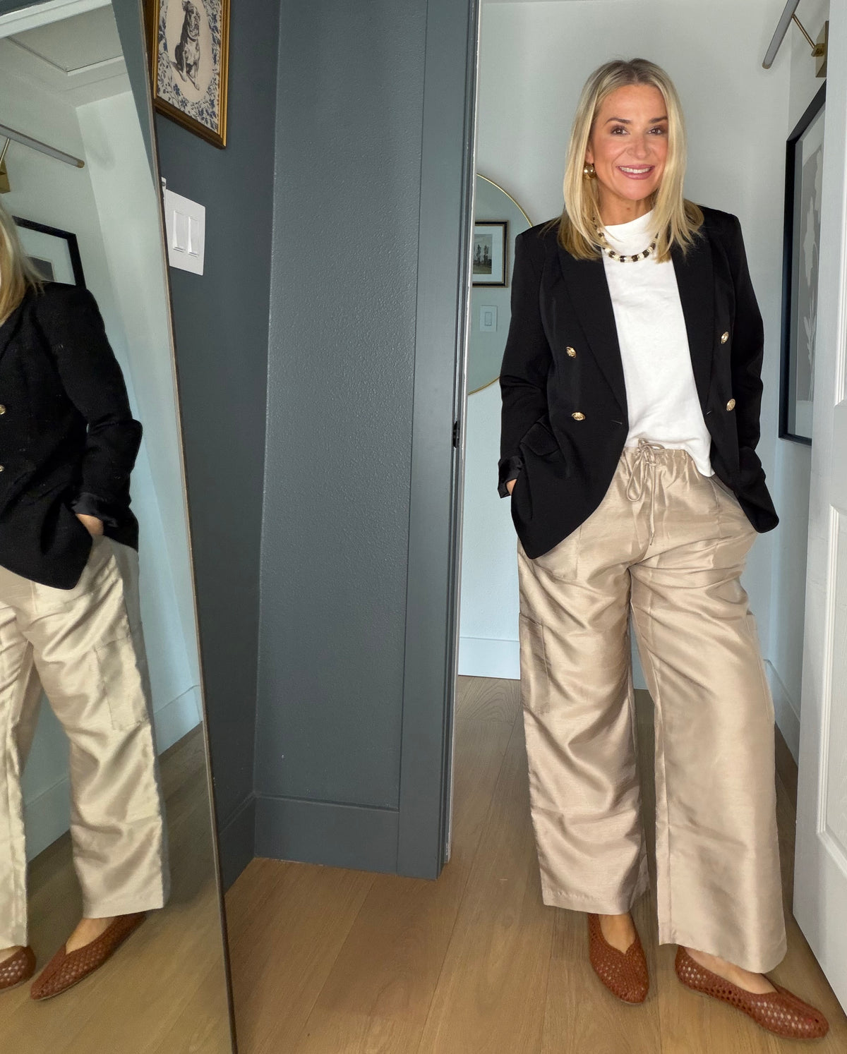 Taffeta Cropped Cargo Pants