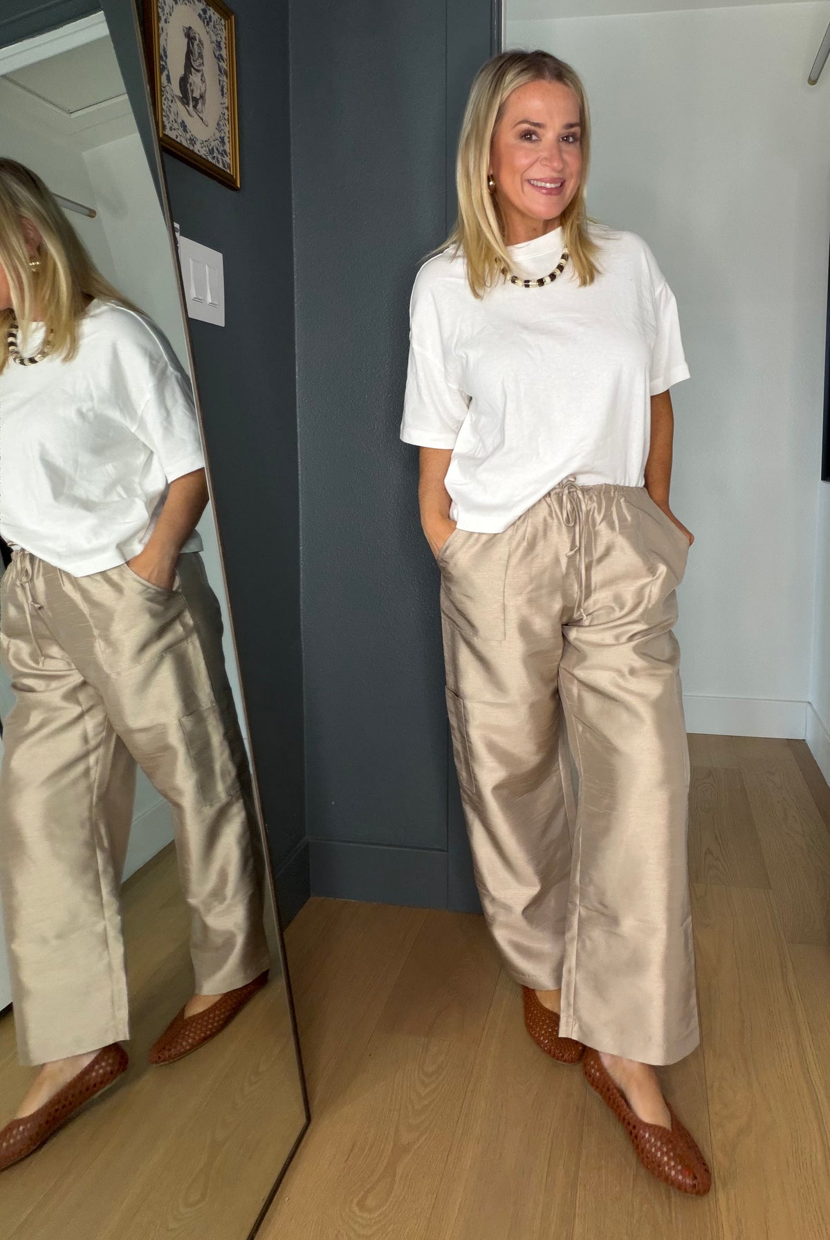 Taffeta Cropped Cargo Pants