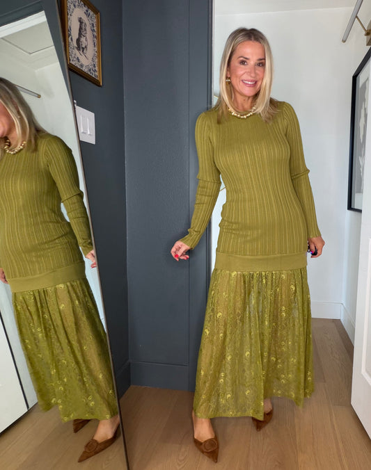 Olive Combo Maxi Dress